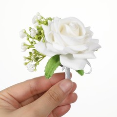 Tucnoeu 2pcs White Wrist corsages for Prom, Corsage Wristlet Band, Artificial…