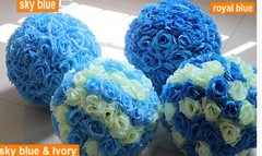 Royal Blue Rose Flower Pomander Wedding Kissing Ball 6 inches USA Seller