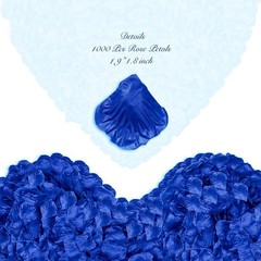 1000 Pcs Fake Rose Petals, Artificial Flowers for Romantic Night, Blue