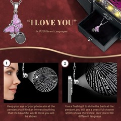 Preserved Purple Real Rose with I Love You Butterfly