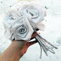 Cotton Bouquet, Cotton Roses, Rustic Wedding, anniversary, bridal decor home