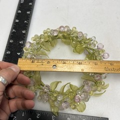 Vintage Floral Acrylic Candle Ring Pink Clear Spring Wreaths