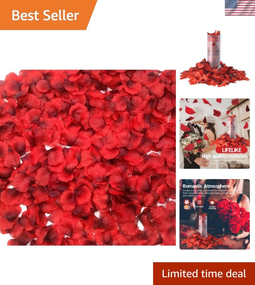 Versatile 1500 PCS Dark-Red Silk Rose Petals for Indoor and Outdoor Events
