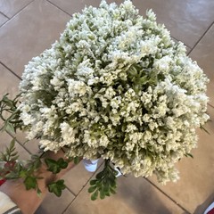 Artificial-Silk White Babies Breath Handheld Wedding / Prom Bouquet. Large Size