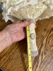 CLASSY Wedding Bouquet with Additional “Tossing”Bouquet~Pearls,Rhinestones,Lace