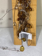 Beaded wire garland with Translucent leaves And Gems Jewels over 15’ Long