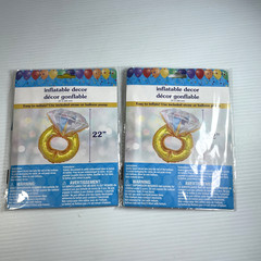 LOT 2 Diamond Ring Foil 22″ INFLATABLE Wedding/Engagemen/Anniversary Party Decor