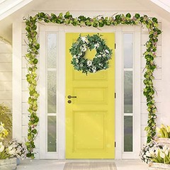 Artificial Daisy Garland Decorative Fake Flower Vine Hanging 5.6Ft White-2pcs