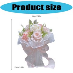 Bridal Bouquet Artificial Silk Flower Arrangement for Wedding and Formal Event