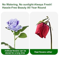 Artificial Flowers Roses Touch Fake Rose Bouquet Flower 50 Light Purple 50pcs