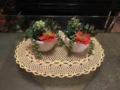 New Artificial Flowers Arrangements Succulent Planter Cactus Centerpiece Floral