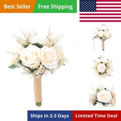 Wedding Romantic Bouquet Bridesmaid Artificial Flowers Handmade Vintage Bouqu…