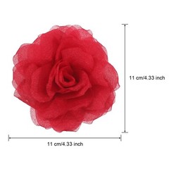 Rose Flower Brooches and Pins for Women | Red Brooches for Women with Hair Cl…