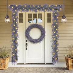 Lavender Garland with LightsPcs 6FT Purple Flower Garland, Artificial Spring 2