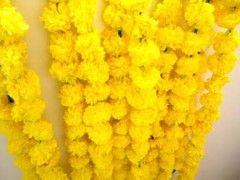 Artificial 5 Feet Indian Marigold Flower Garlands Wedding Event Decoration