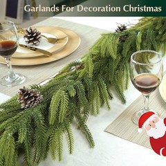Pcs, 6Ft Norfolk Pine Garland Christmas Decorations, Real Norfolk-6Ft-2Pcs 2