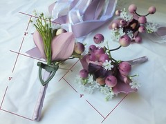 Wedding Bouquets 4pc package Bridal Bouquet SILK flowers Purple Orchid Hand Made