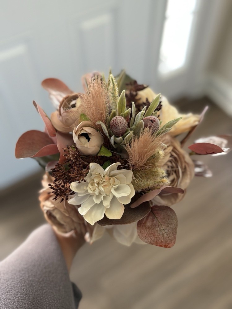 Flower Bouquet Boho Bohemian Wedding Bridal Rustic Autumn Floral