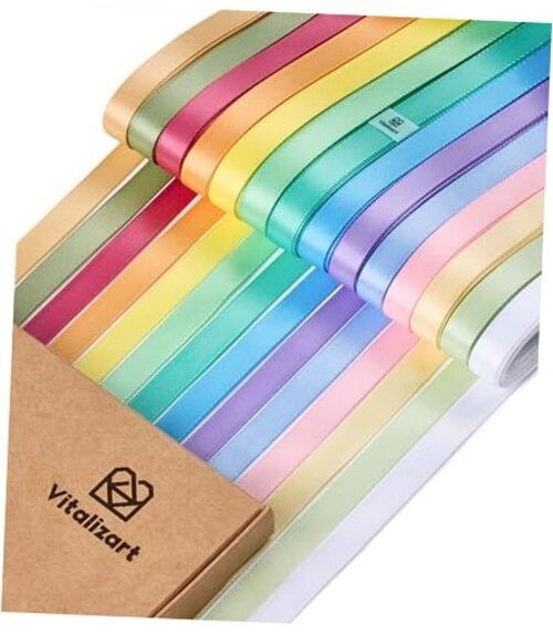 Satin Ribbon 3/8” x 14 Rolls 70 Yards Ribbon for Gift Wrapping 3/8 inch Pastel