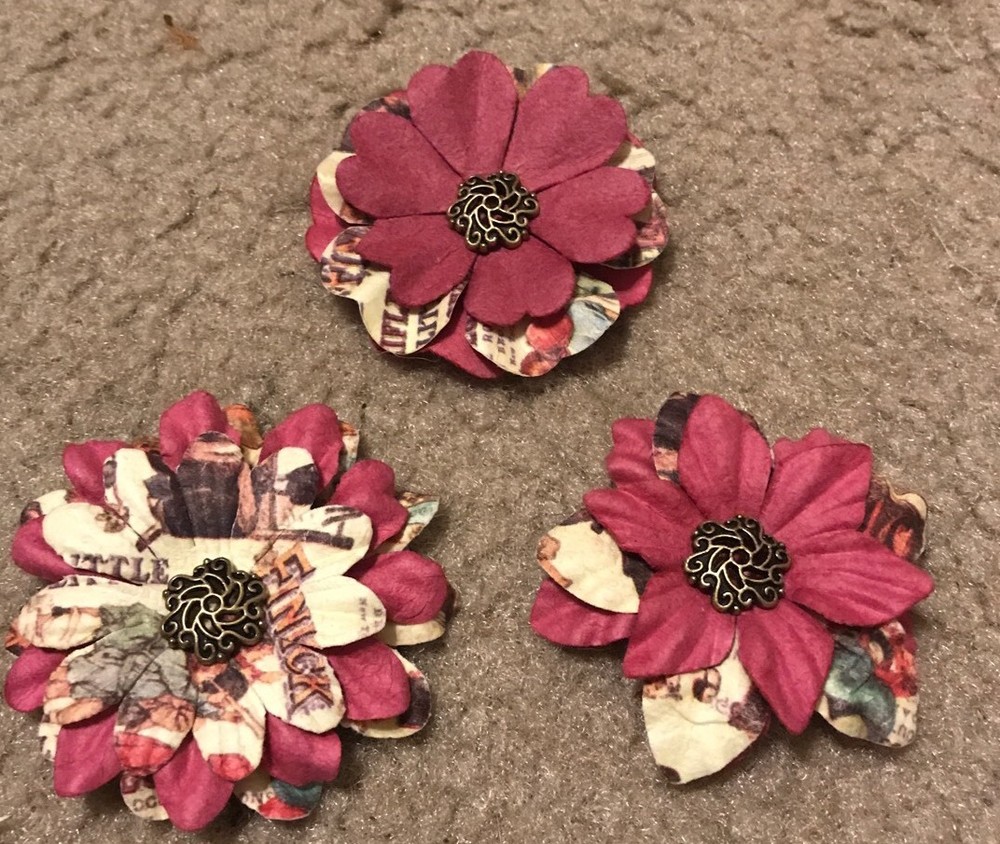 Paper Flowers Rustic Spring Barn Wedding Bridal Bouquet Cake Shower Accent Hair