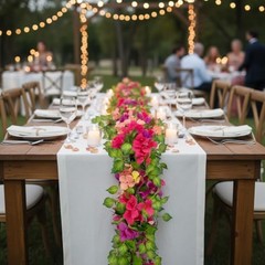 5.5FT Bougainvillea Flower Garland – Artificial Silk Floral Vine Multi-color