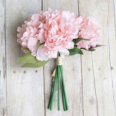 6 pcs 11″ Pink Silk Artificial Peony Flowers Bouquets Wedding Party Decorations