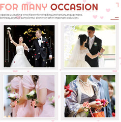 16 Pcs Corsage Wristlet Bracelet Wrist Corsage Prom Elastic Pearl Bands Wedding