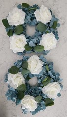 Artificial Flower Candle Ring 12″ w/6″ Inner Rose Floral Wreaths 2 Pack Blue