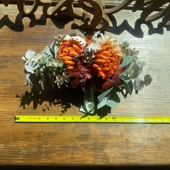 Bridal Wedding Bouquet Hand made Budget Handmade Faux Flowers Orange Red Yellow