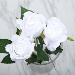 WHITE 24 Artificial 31″ Long Stem Silk ROSE FLOWERS Party Events Decorations