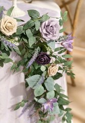 Ling’s moment 9FT Eucalyptus and Willow Leaf Garland with White Flower,…