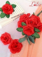 Rose Head Flowers with Stem – 108pcs Red Roses Artificial Flowers Red Color