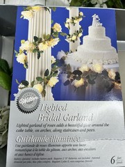 Wilton Lighted Bridal Garland Organza Roses Wedding Battery 6 Feet