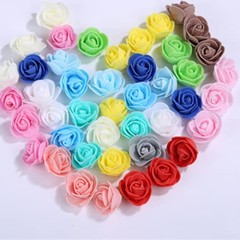 Mini Fake Roses Artificial Flowers 100 PCS 3.5cm Red Foam Rose Head for Purple