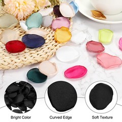 200 Pcs Silk Rose Petals, Artificial Flower Scatter Fake Rose Petals Black