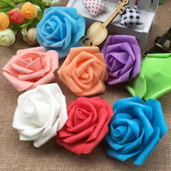 50Pcs 7-8cm Diameter Artificial PE Foam Rose Flowers Head Bear Of Roses D