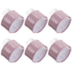 6Pcs Pink Wedding Party Bracelets Slap Style Floral Corsage Wristbands
