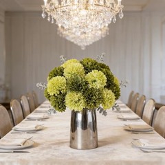 20Pcs Green Chrysanthemums Artificial Flowers Fake Silk Ball Grass Green