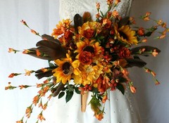 Boho Autumn Garden Faux Silk Wedding Bouquet