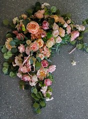 3 foot corner: Handmade Silk Wedding Flowers: Roses, Hydrangeas, Eucalyptus ++
