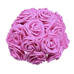 20x Rose Red 7cm Foam Flowers Rose Stems Artificial Wedding Bride Bouquet
