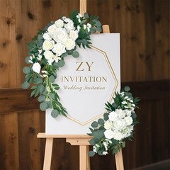 White Floral Wedding Arch Flowers Set of 2 – Swag for Ceremony Backdrop & Recept