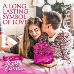 GLAMOUR BOUTIQUE 16 Flower Forever Heart Shape 16 Roses, Velvet Pink 16 Roses