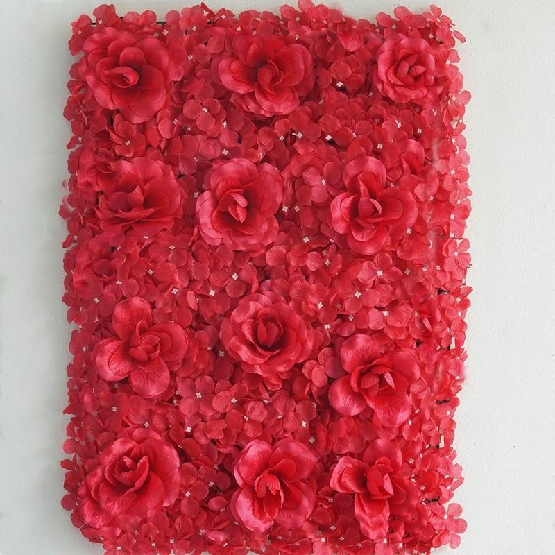 8 Red Roses and Hydrangea Flowers Mat Wall Backdrop Panels Wedding Decorations