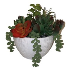 New Artificial Flowers Arrangements Succulent Planter Cactus Centerpiece Floral