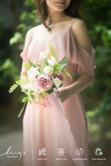 Ling’s Moment Pink Bridesmaid Bouquet Set of 6, Dusty Rose Bridal Bouquets fo…