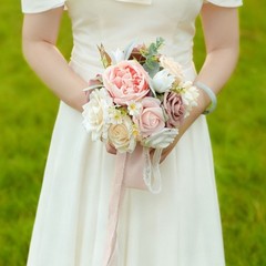 Elegant Wedding Bouquets Artificial Rose Flower Bunch for Bride and Bridesmaids
