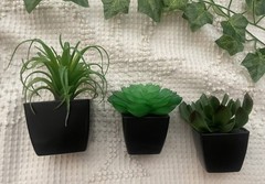 Cute Set~ 3 Assorted 3,4, 5” Faux Small Succulent Plants Pots Wedding Home Decor