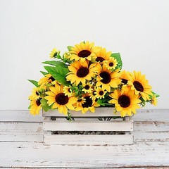 2 Yellow 13″ ARTIFICIAL Faux SILK SUNFLOWER Bouquets Wedding Party Decorations