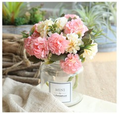 1pc Artificial Wedding Whitepink Hydrangea Flowers Bouquet Party Home Decor Gift
